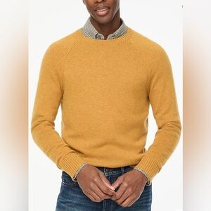 NWT  J. Crew Mustard Gold Supersoft lambswool-blend crewneck sweater pullover